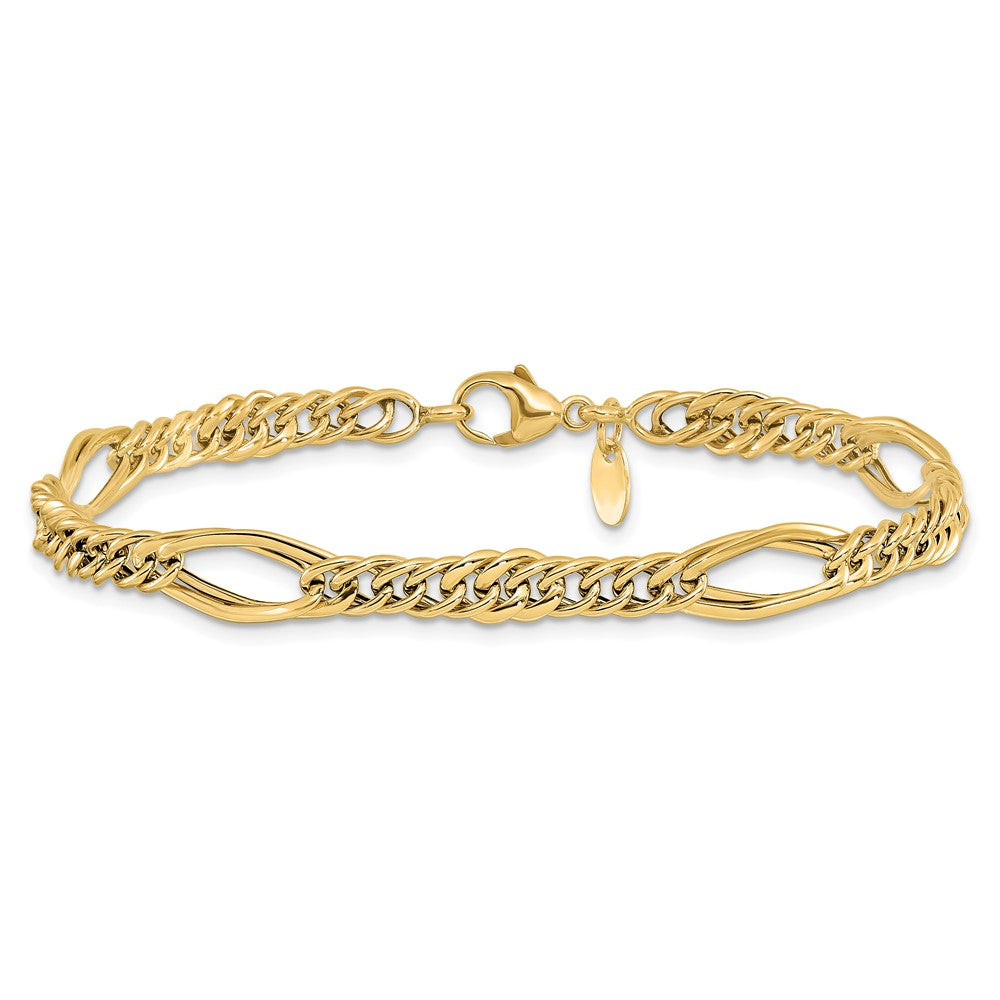 10K Yellow Gold Polished Fancy Link Bracelet