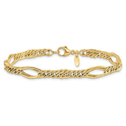 10K Yellow Gold Polished Fancy Link Bracelet