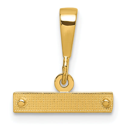 10K Yellow Gold 10Ky Casted Large Diamond Cut Top Charm