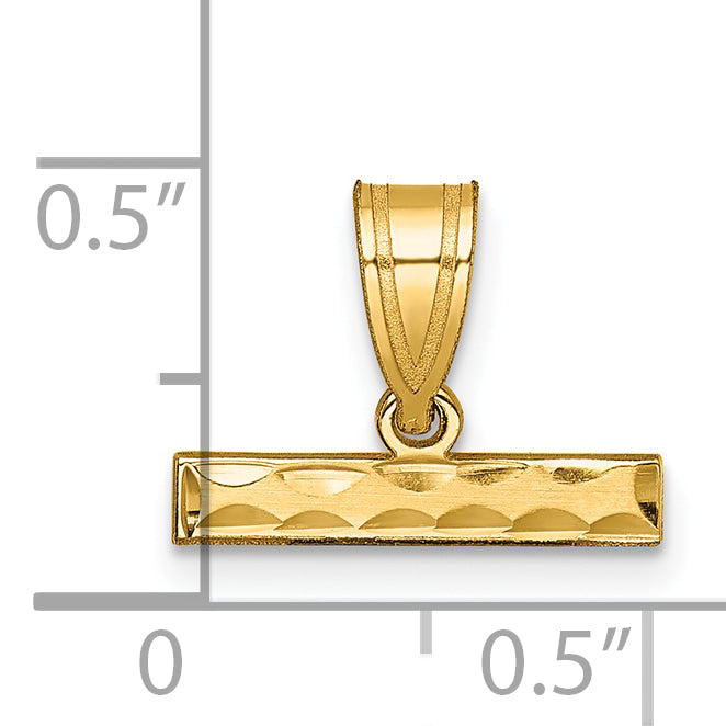 10K Yellow Gold 10Ky Casted Large Diamond Cut Top Charm