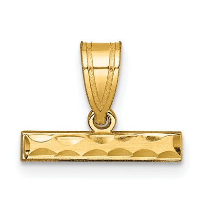 10K Yellow Gold 10Ky Casted Large Diamond Cut Top Charm
