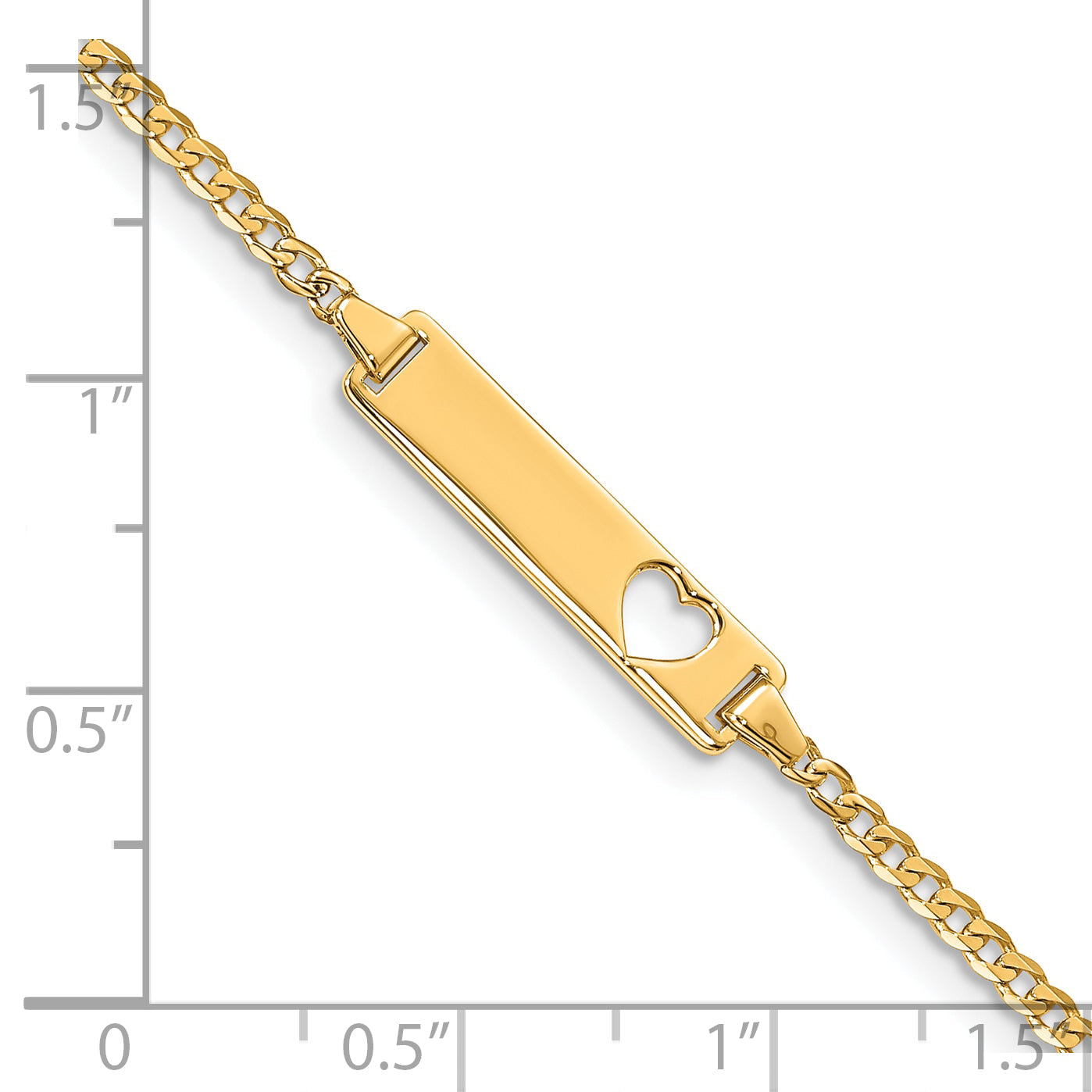 10K Yellow Gold Flat Curb Link Id Bracelet