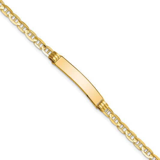 10K Yellow Gold Anchor Link Id Bracelet