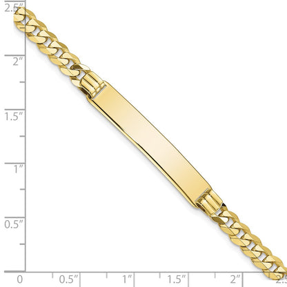 10K Yellow Gold Flat Curb Link Id Bracelet