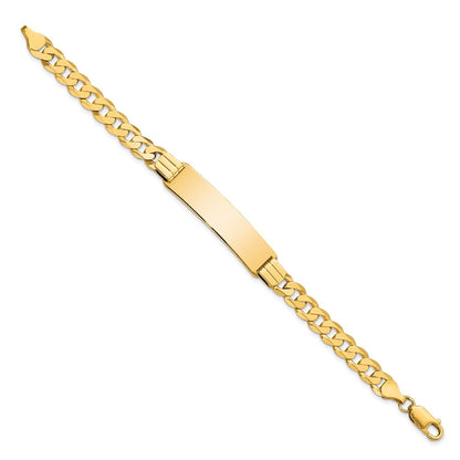 10K Yellow Gold Flat Curb Link Id Bracelet