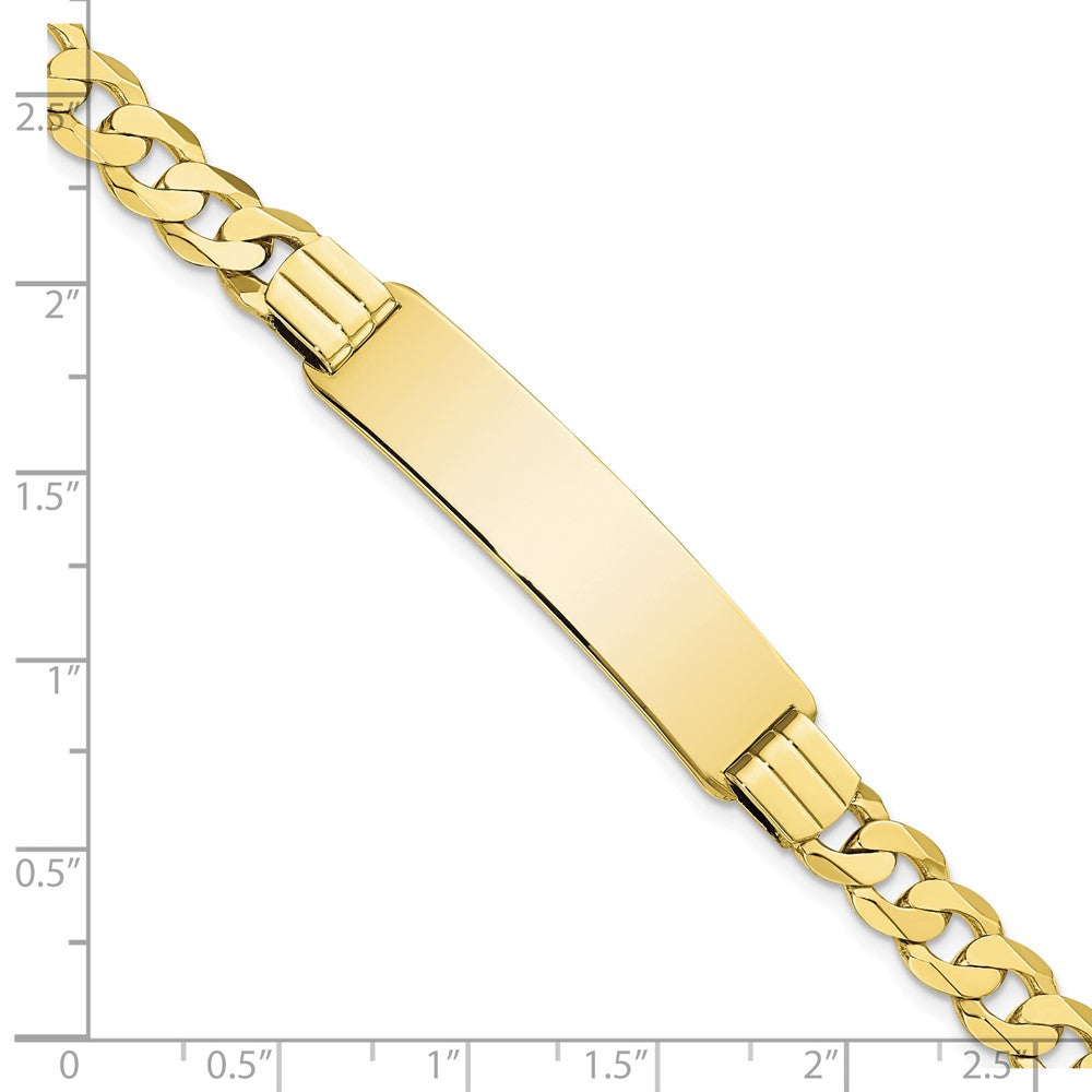10K Yellow Gold Flat Curb Link Id Bracelet
