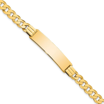 10K Yellow Gold Flat Curb Link Id Bracelet