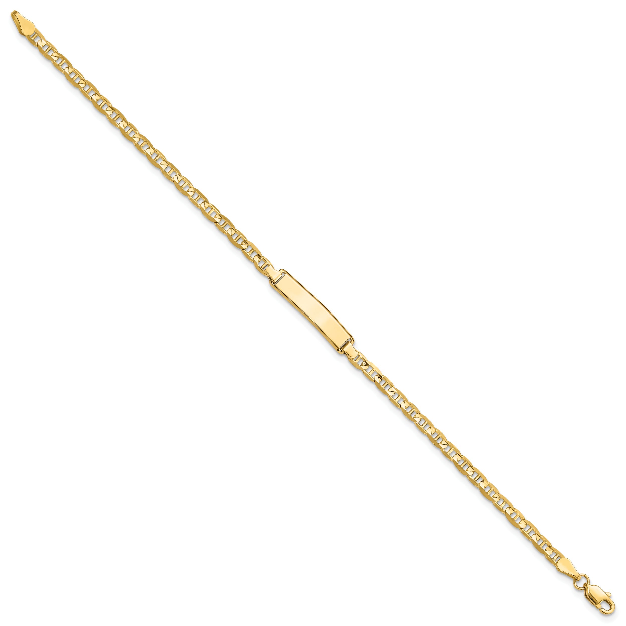 10K Yellow Gold Anchor Link Id Bracelet