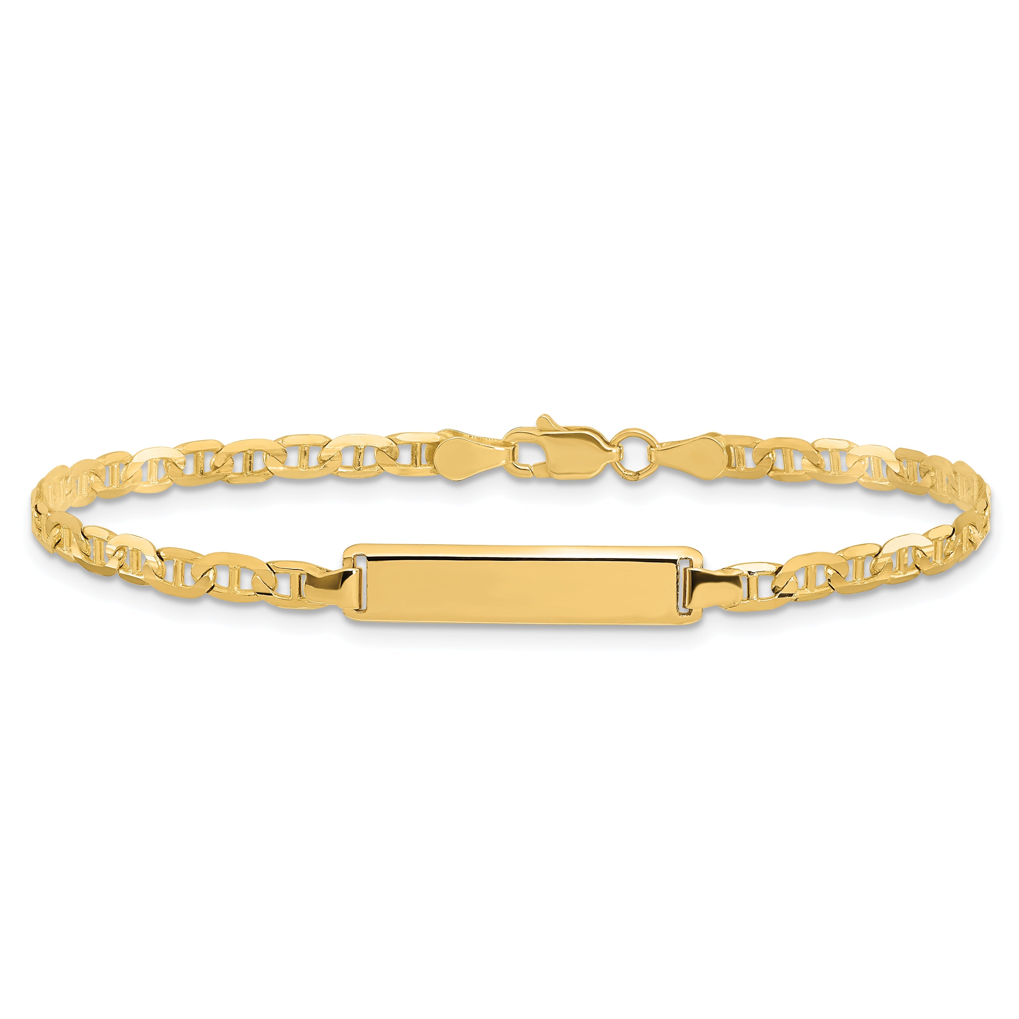 10K Yellow Gold Anchor Link Id Bracelet