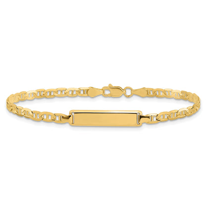 10K Yellow Gold Anchor Link Id Bracelet