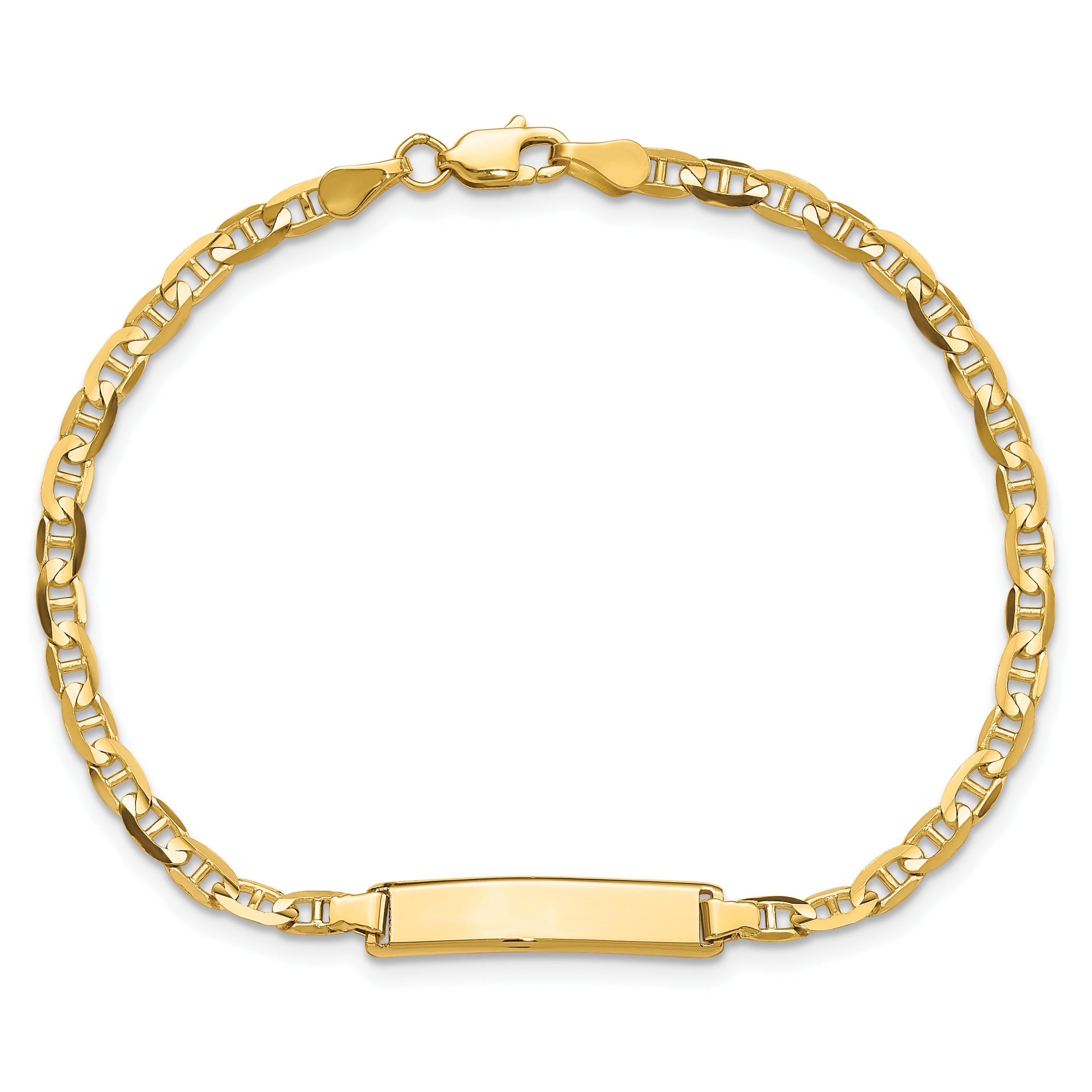 10K Yellow Gold Anchor Link Id Bracelet
