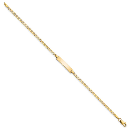 10K Yellow Gold Flat Anchor Link Id Bracelet