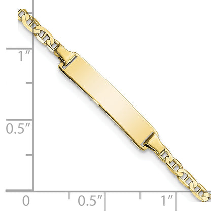 10K Yellow Gold Flat Anchor Link Id Bracelet
