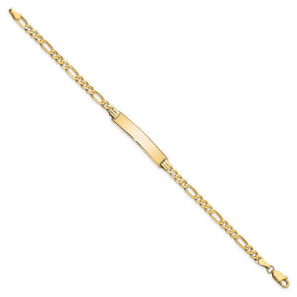 10K Yellow Gold Figaro Link Id Bracelet