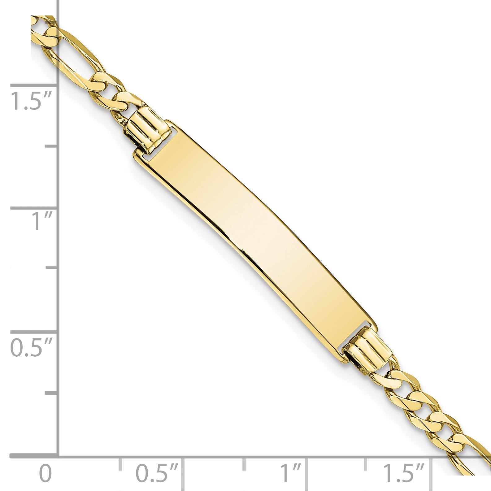 10K Yellow Gold Figaro Link Id Bracelet