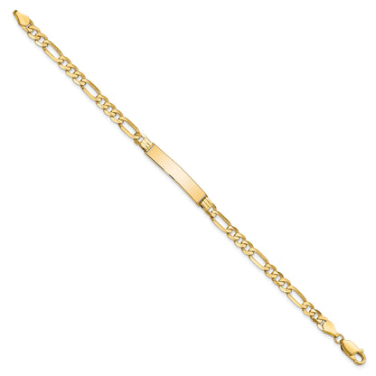10K Yellow Gold Figaro Link Id Bracelet