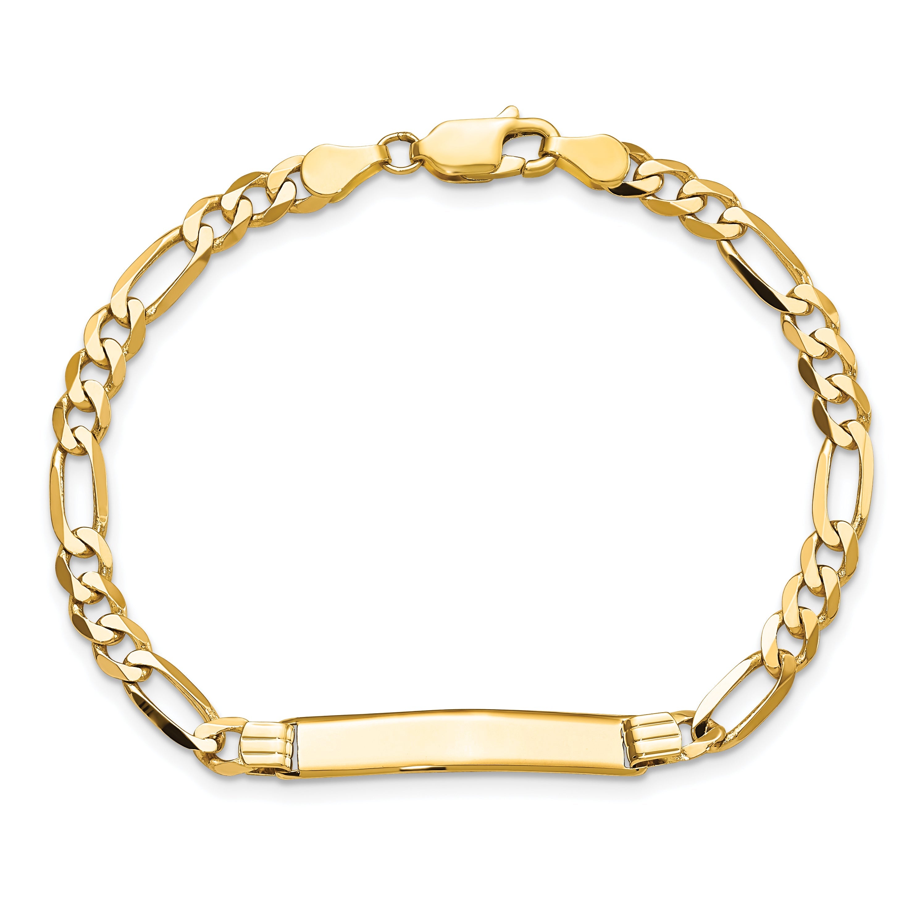 10K Yellow Gold Figaro Link Id Bracelet