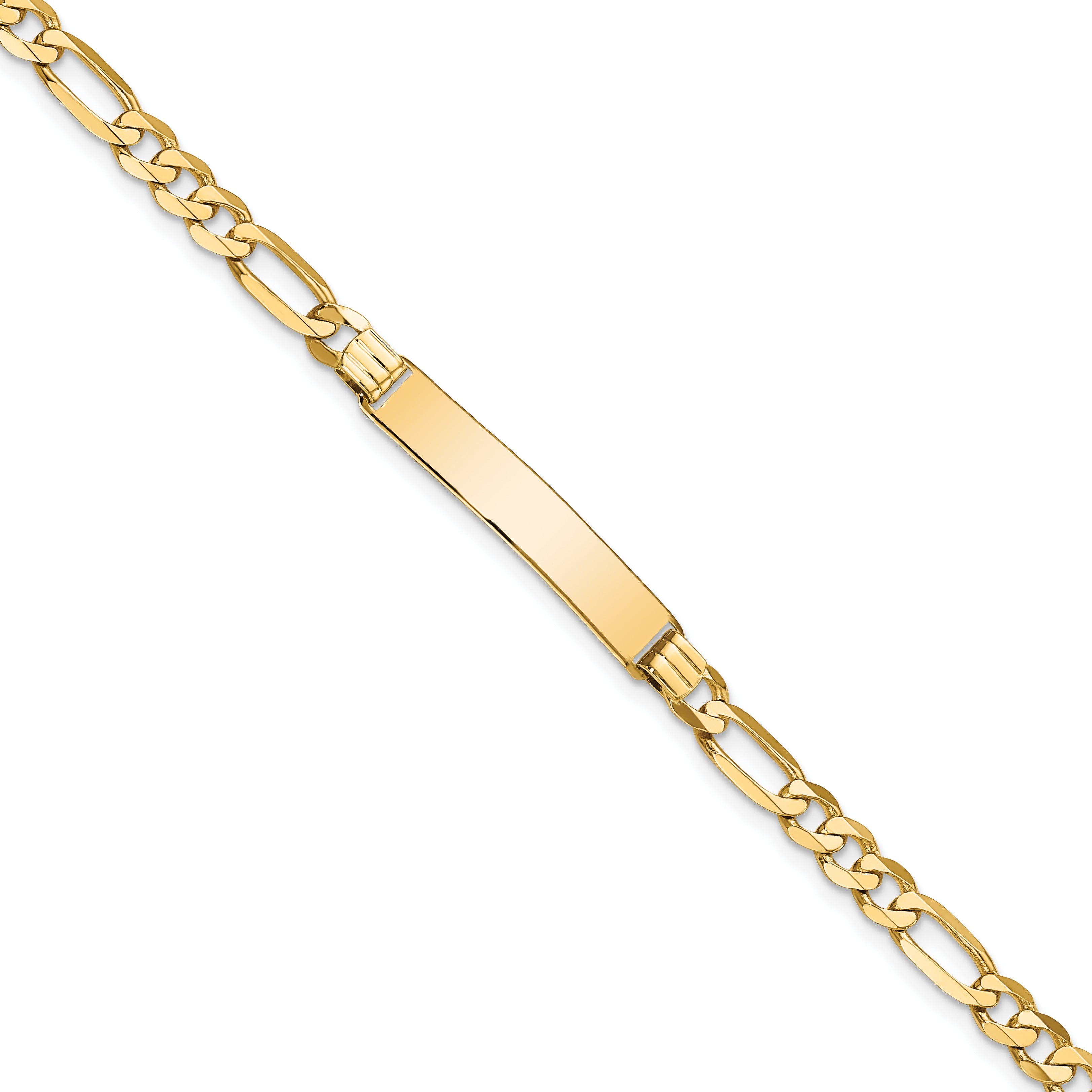 10K Yellow Gold Figaro Link Id Bracelet