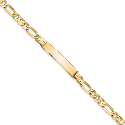 10K Yellow Gold Figaro Link Id Bracelet