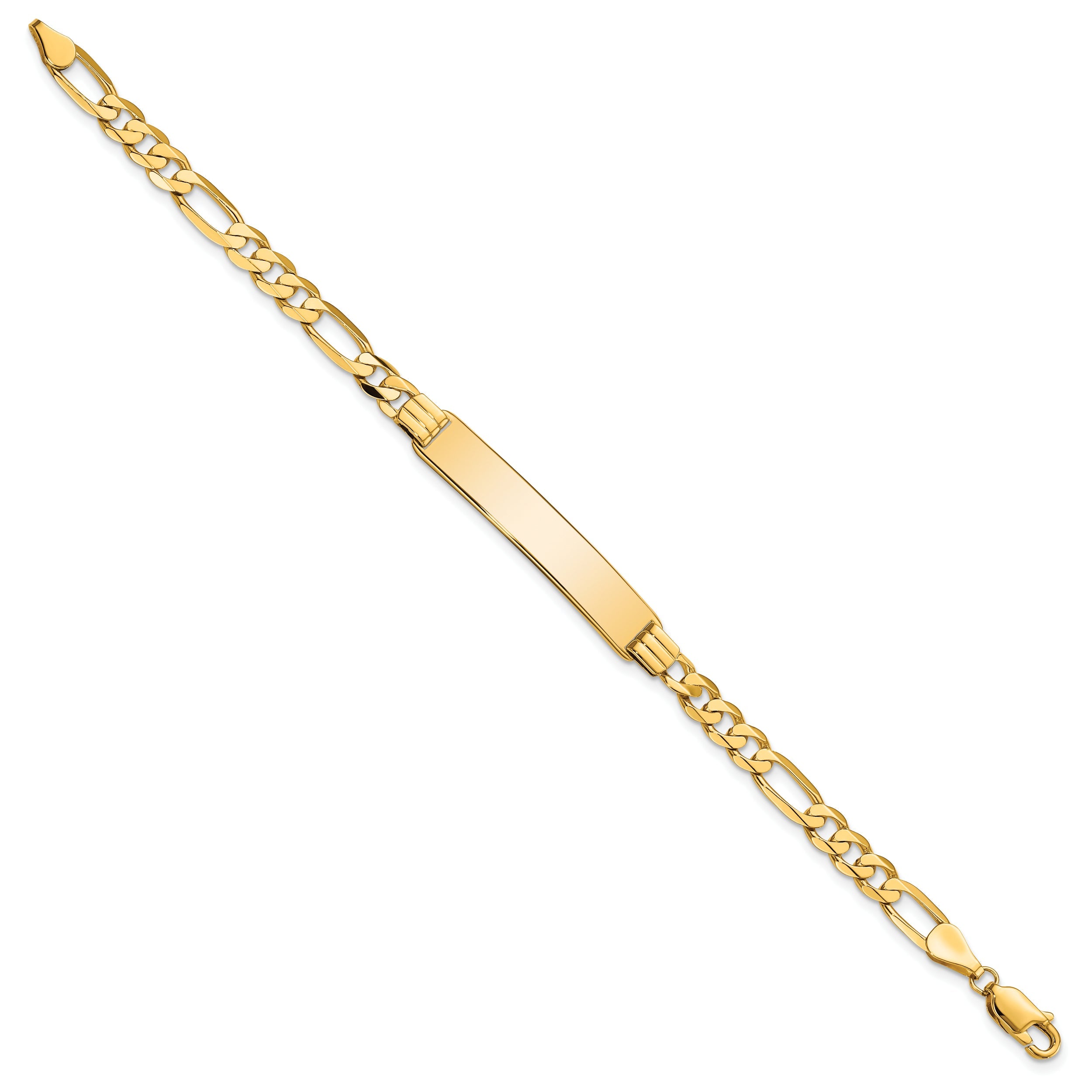 10K Yellow Gold Figaro Link Id Bracelet