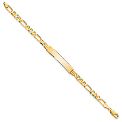 10K Yellow Gold Figaro Link Id Bracelet