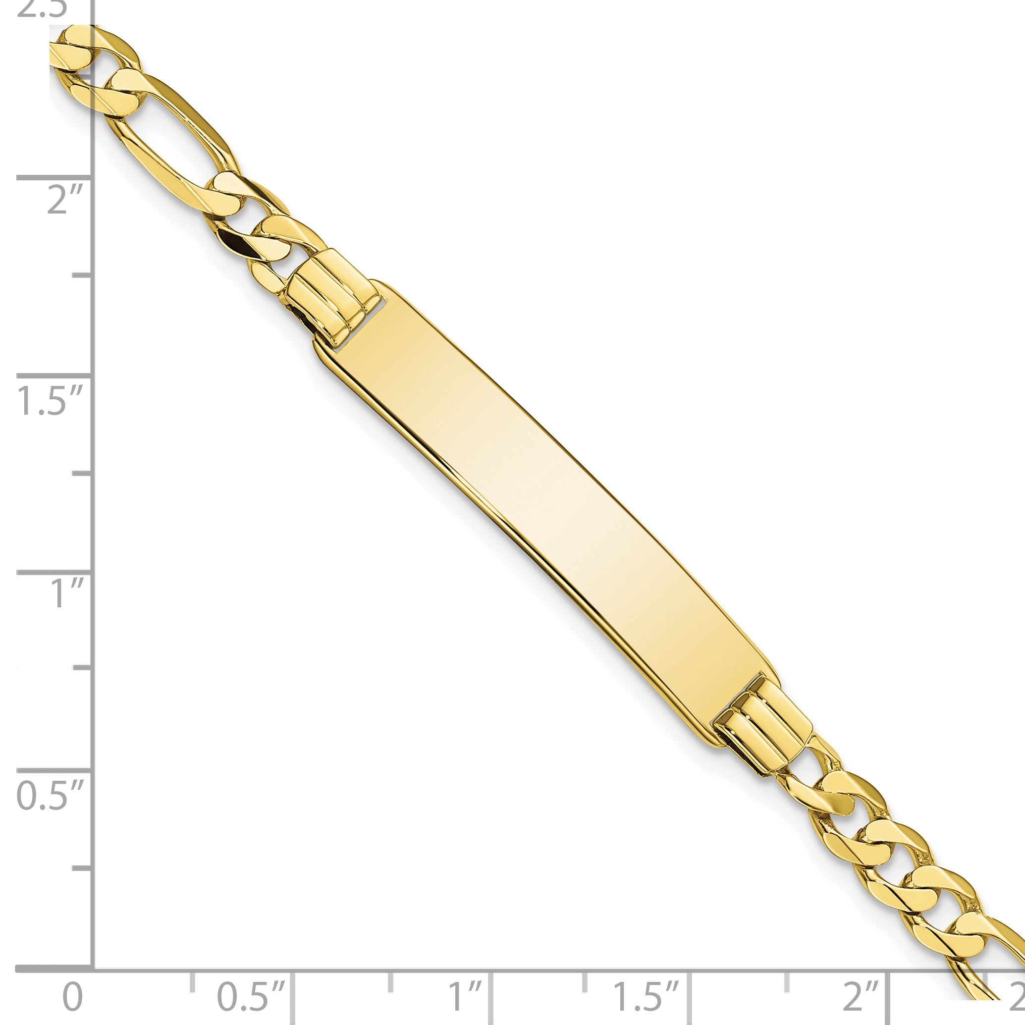 10K Yellow Gold Figaro Link Id Bracelet
