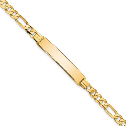 10K Yellow Gold Figaro Link Id Bracelet
