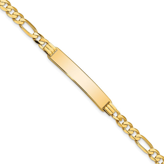 10K Yellow Gold Figaro Link Id Bracelet
