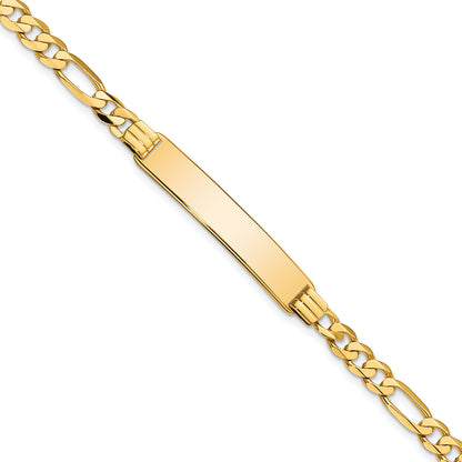 10K Yellow Gold Figaro Link Id Bracelet