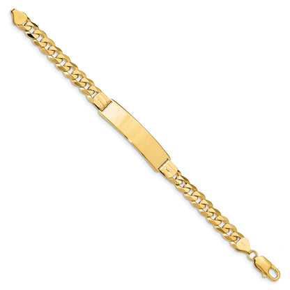 10K Yellow Gold Flat Curb Link Id Bracelet