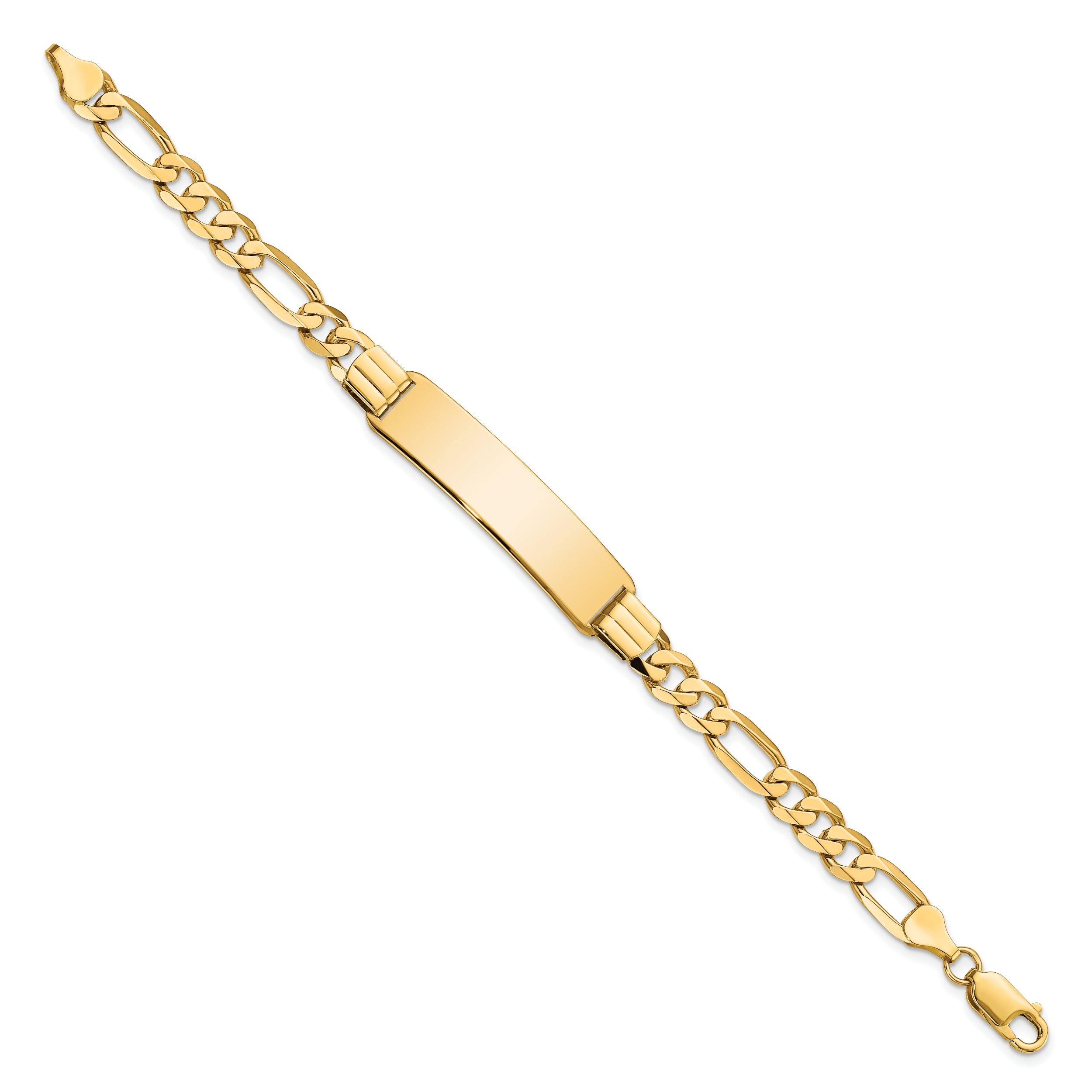 10K Yellow Gold Figaro Link Id Bracelet