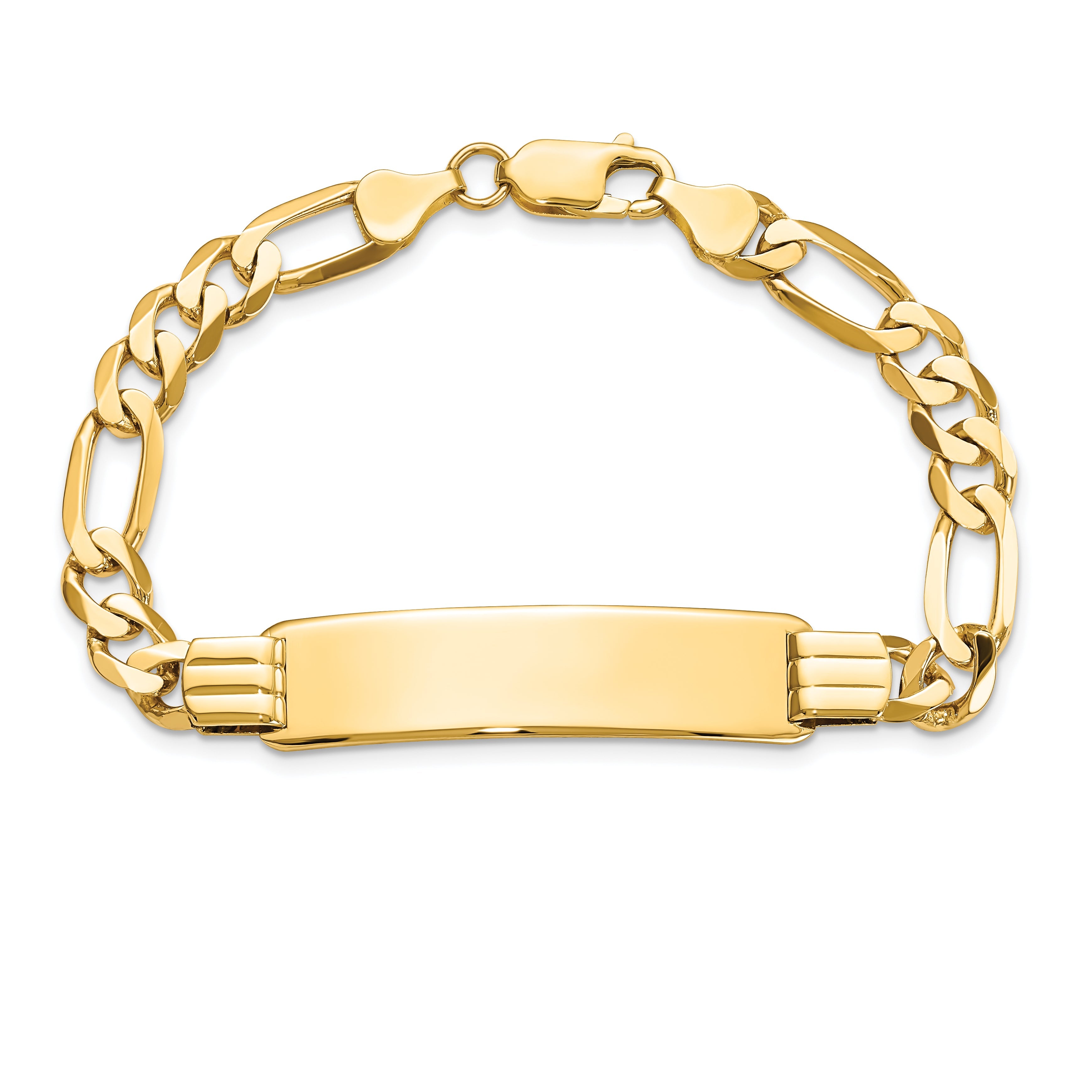 10K Yellow Gold Figaro Link Id Bracelet