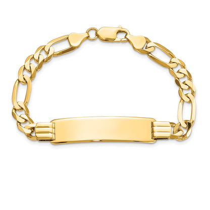 10K Yellow Gold Figaro Link Id Bracelet