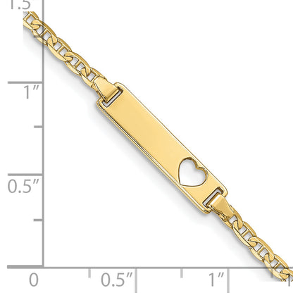 10K Yellow Gold Flat Anchor Link Id Bracelet