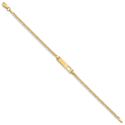 10K Yellow Gold Flat Anchor Link Id Bracelet