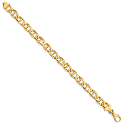 10K Yellow Gold 8.5mm Hand-Polished Anchor Link Bracelet
