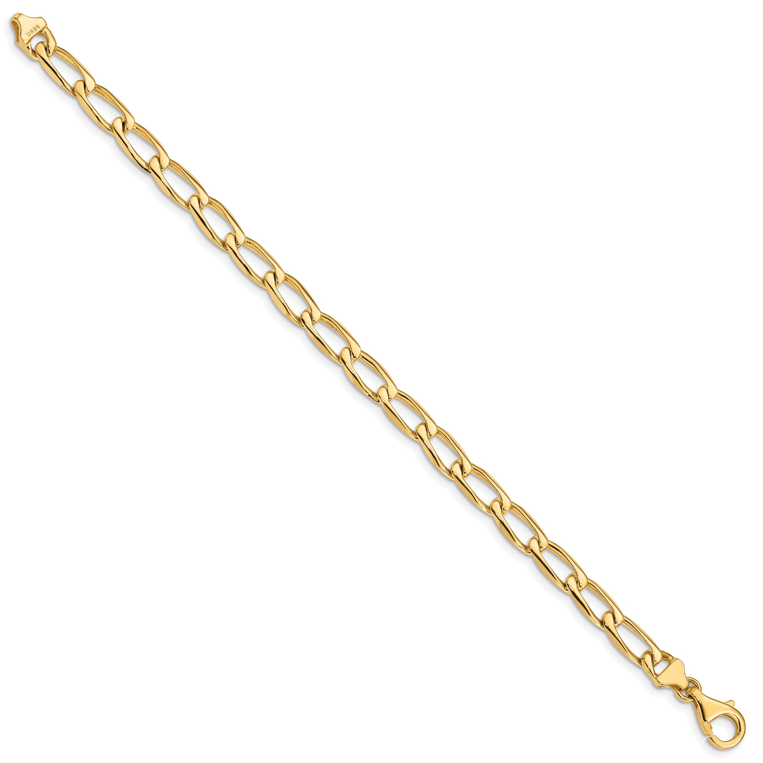 10K Yellow Gold 5.9mm Hand-Polished Open Link Bracelet