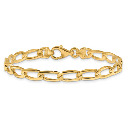 10K Yellow Gold 5.9mm Hand-Polished Open Link Bracelet