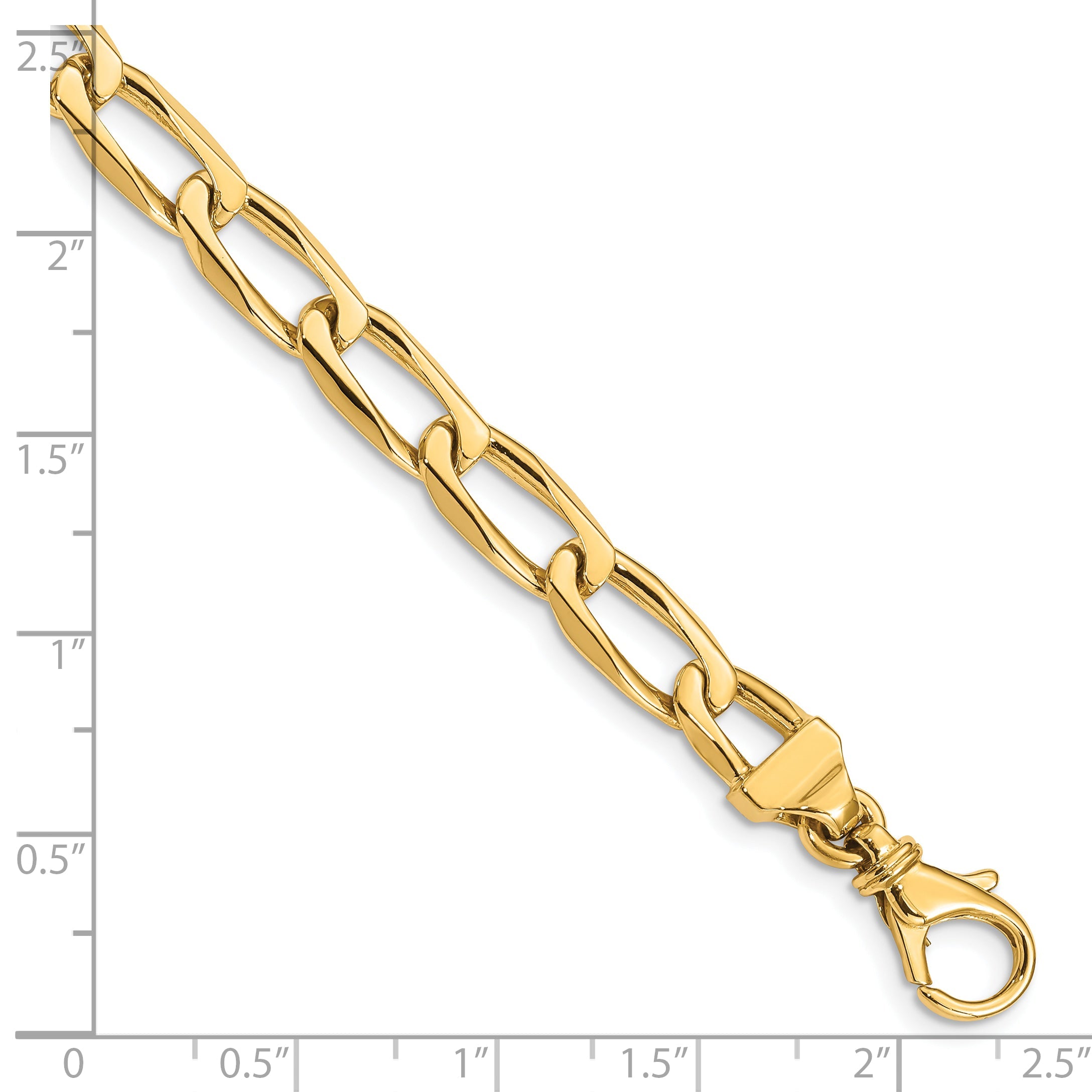 10K Yellow Gold 6.5mm Hand-Polished Open Link Bracelet