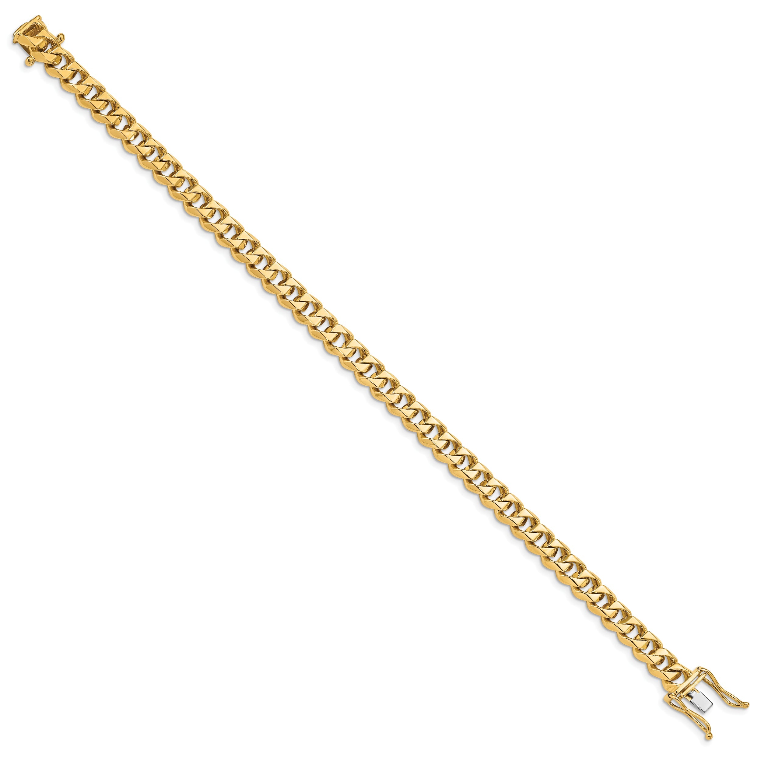 10K Yellow Gold 7mm Hand-Polished Traditional Link Bracelet
