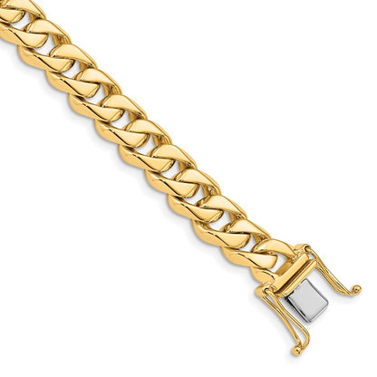 9 Inch 10K Yellow Gold 8.5mm Hand-Polished Traditional Link Chain Bracelet