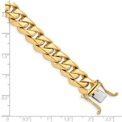 10K Yellow Gold 11mm Hand-Polished Traditional Link Bracelet