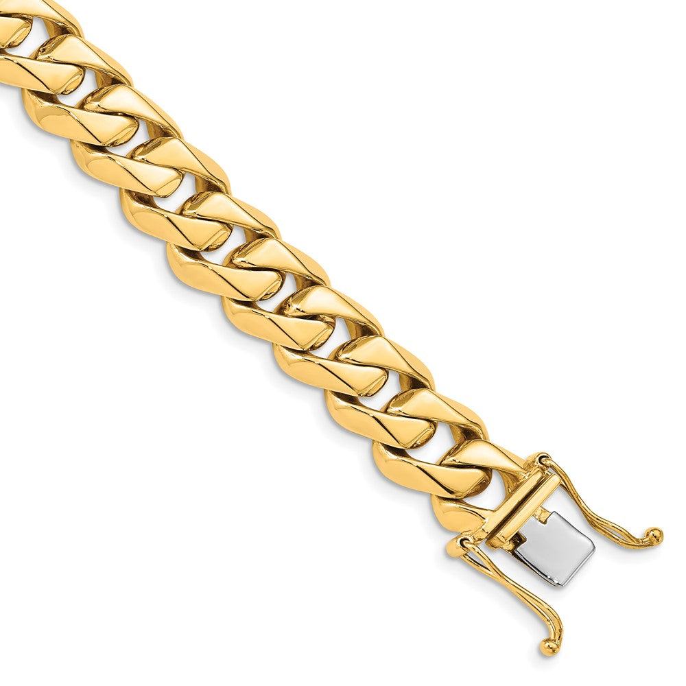 10K Yellow Gold 11mm Hand-Polished Traditional Link Bracelet