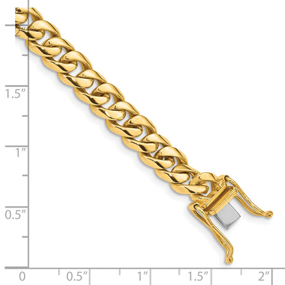 10K Yellow Gold 7.25mm Hand-Polished Rounded Curb Link Bracelet