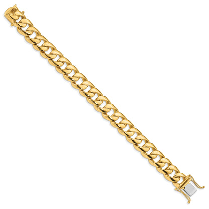 10K Yellow Gold 13.4mm Hand-Polished Rounded Curb Link Bracelet