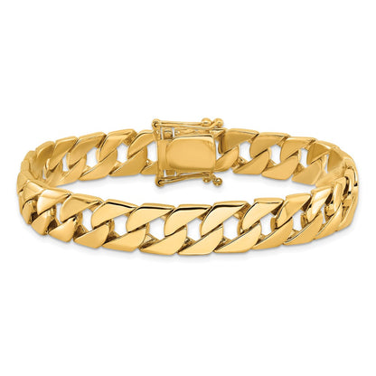 10K Yellow Gold 10.2mm Hand-Polished Fancy Link Bracelet