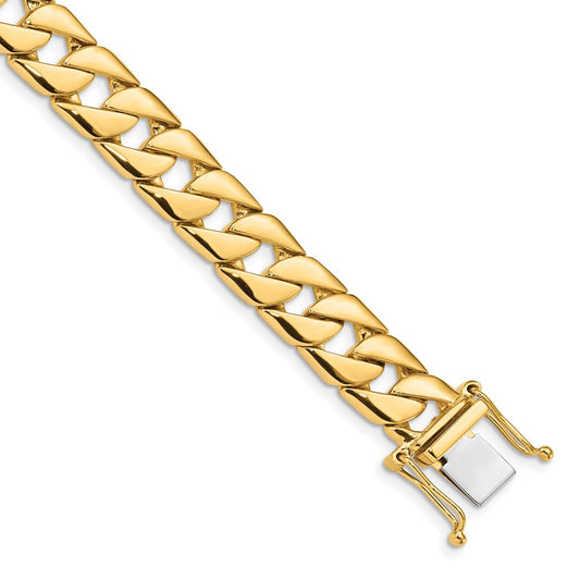 10K Yellow Gold 10.2mm Hand-Polished Fancy Link Bracelet