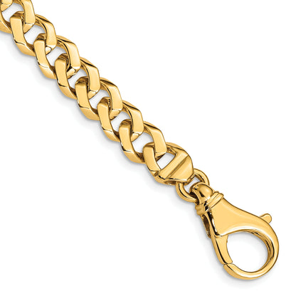10K Yellow Gold 8mm Hand-Polished Fancy Link Bracelet