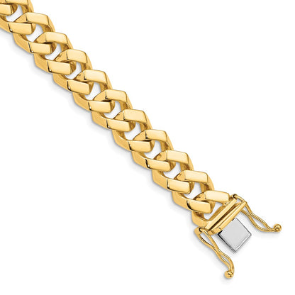 10K Yellow Gold 10mm Hand-Polished Fancy Link Bracelet