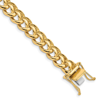 10K Yellow Gold 8.6mm Hand-Polished Fancy Link Bracelet